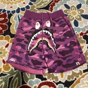 Bape Purple Camo Shark Men's Athletic Shorts